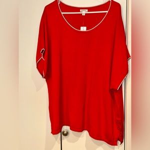 NWT Westport Red short sleeve sweater top. Size 3X